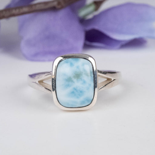 Larimar Ring 10x8mm Size 8 - InnerVision Crystals