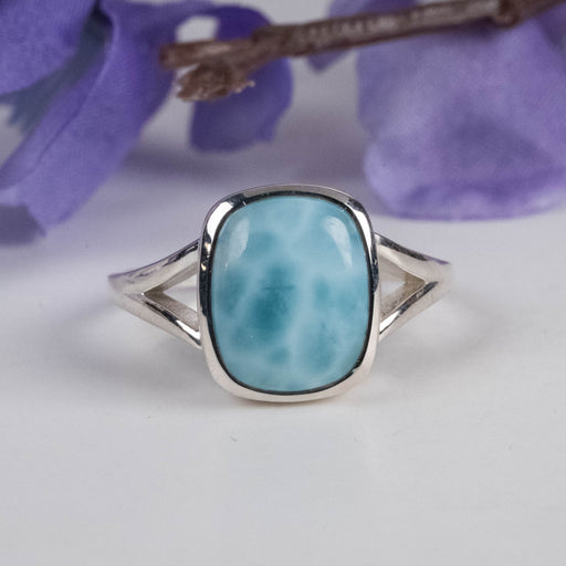 Larimar Ring 10x8mm Size 9 - InnerVision Crystals