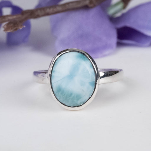 Larimar Ring 11x9mm Size 7 - InnerVision Crystals