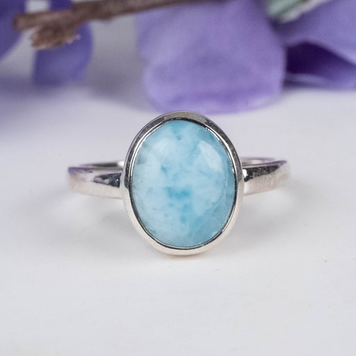 Larimar Ring 11x9mm Size 8 - InnerVision Crystals