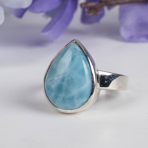 Larimar Ring 15x12mm Size 7 - InnerVision Crystals