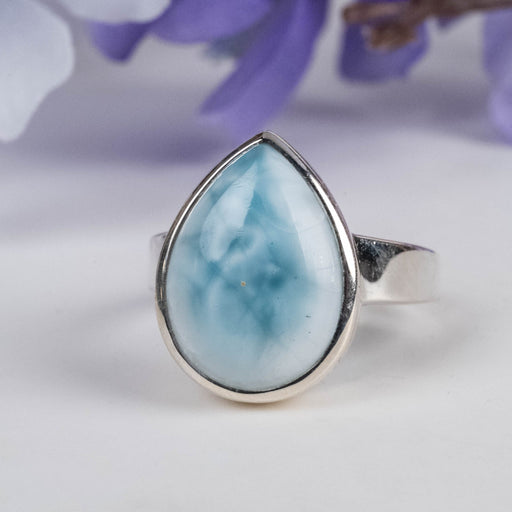 Larimar Ring 15x12mm Size 7 - InnerVision Crystals