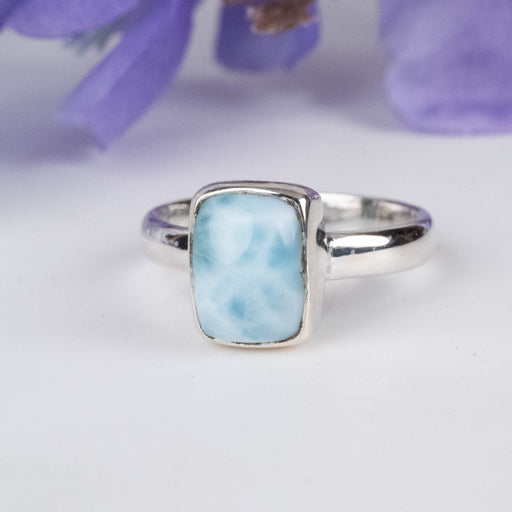 Larimar Ring 9x7mm Size 7 - InnerVision Crystals