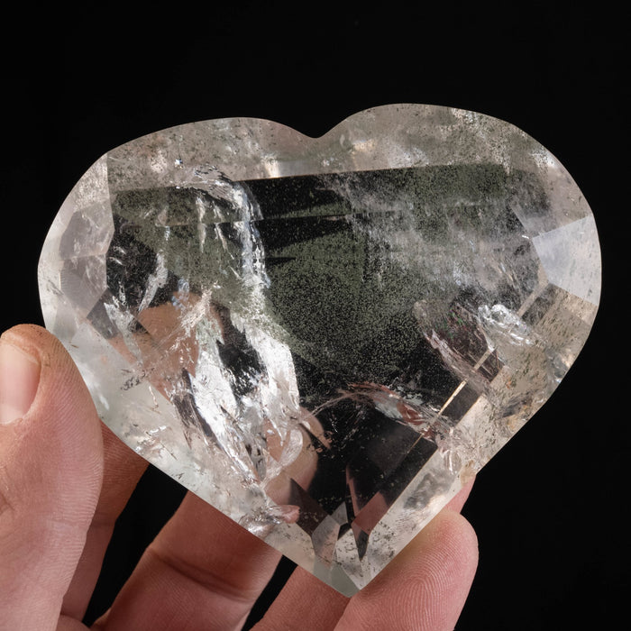 Lemurian Seed Quartz Crystal Heart w/ Chlorite 324 g 91x82mm - InnerVision Crystals