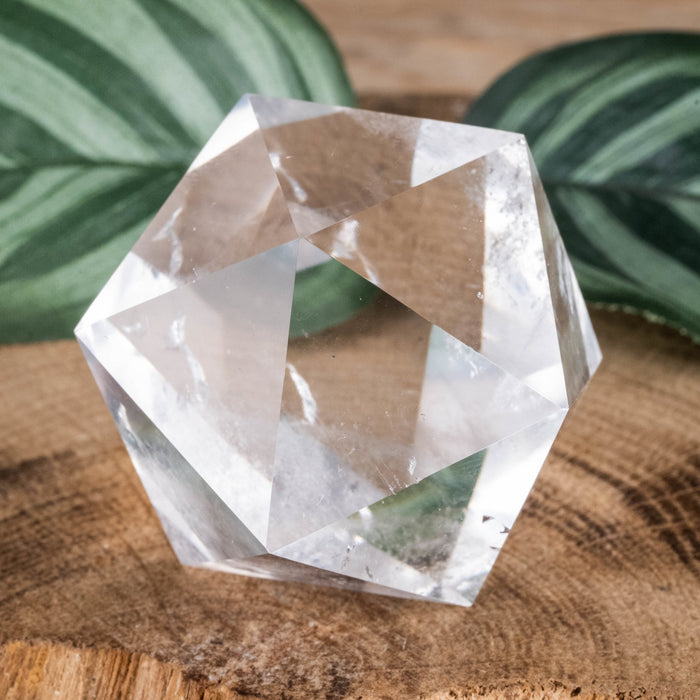 Lemurian Seed Quartz Crystal Polished Icosahedron 82.64 g 36mm - InnerVision Crystals