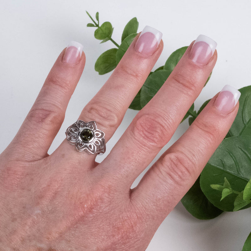 Lotus Ring | Moldavite Gemstone - InnerVision Crystals