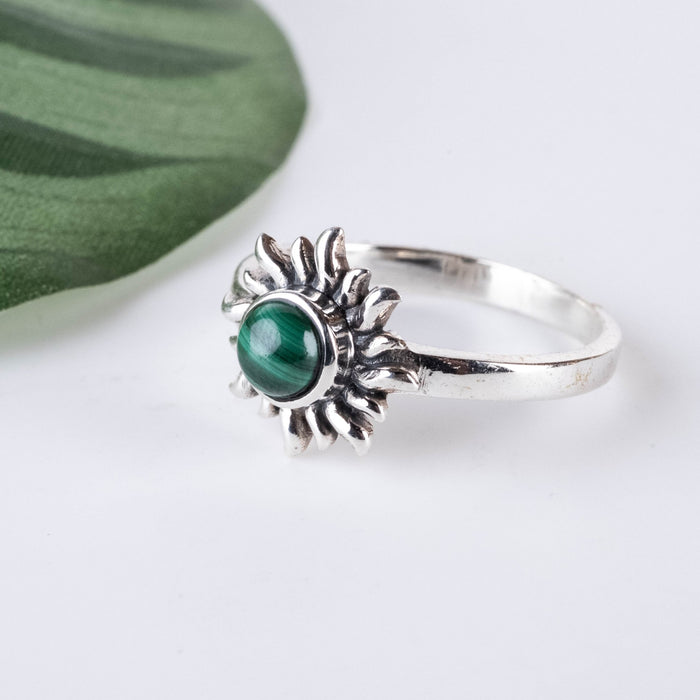 Malachite Ring 5mm Size 8 - InnerVision Crystals