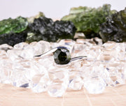 Moldavite Gemstone Solitaire Ring .925 Silver - InnerVision Crystals