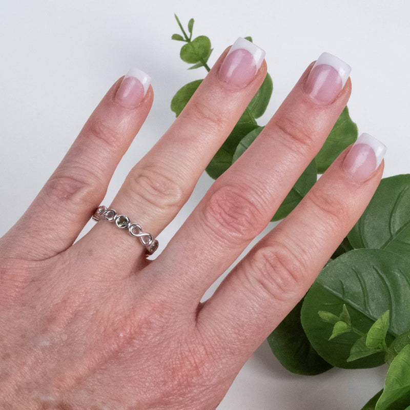 Moldavite Gemstone Infinity Band Ring - InnerVision Crystals