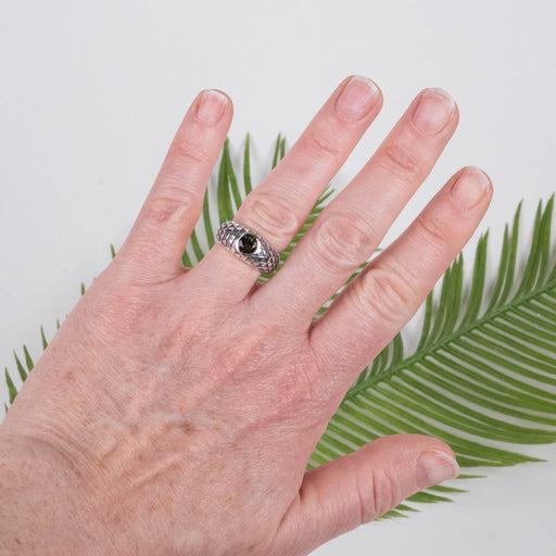 Moldavite Gemstone Women's Sunflower Ring - InnerVision Crystals
