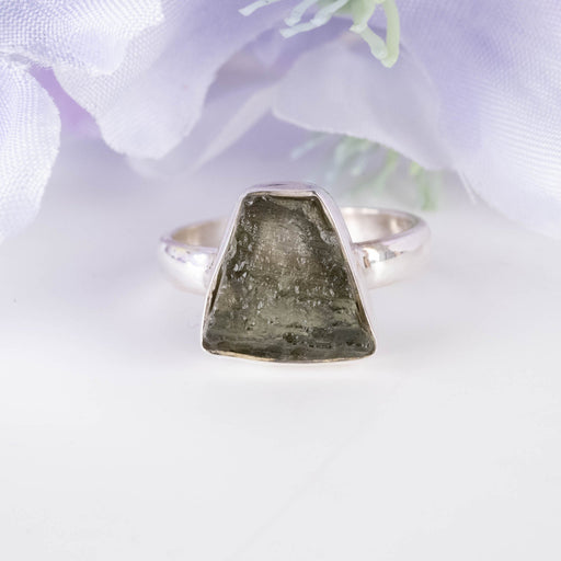 Moldavite Ring 11mm Size 6 - InnerVision Crystals