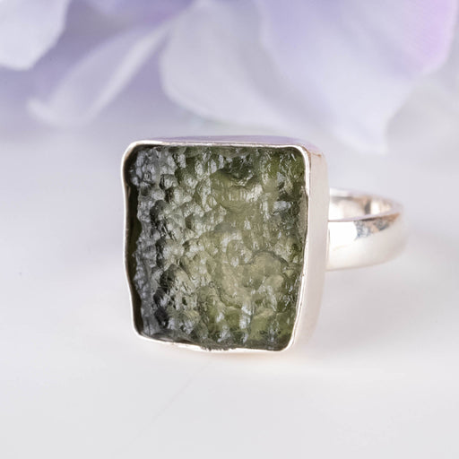Moldavite Ring 13mm Size 5.5 - InnerVision Crystals