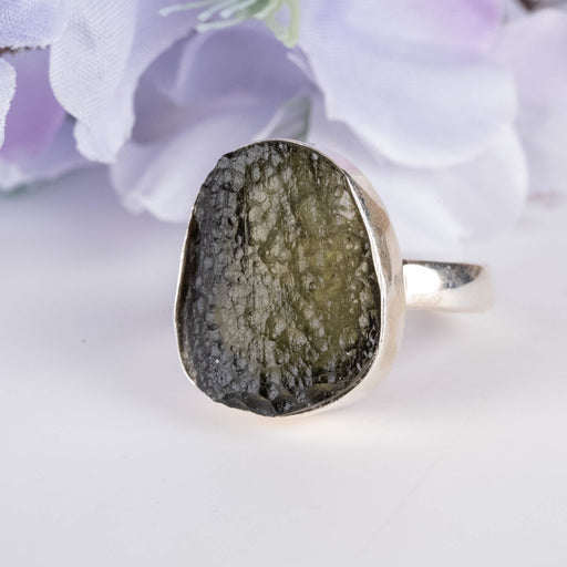 Moldavite Ring 18x15mm Size 8 - InnerVision Crystals
