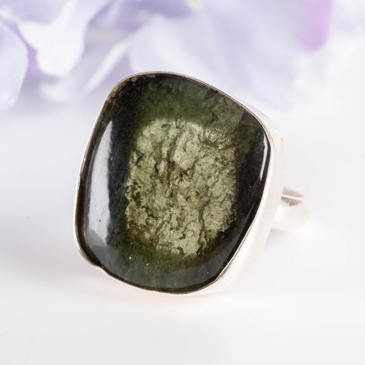 Moldavite Ring 19x18mm Size 7 - InnerVision Crystals