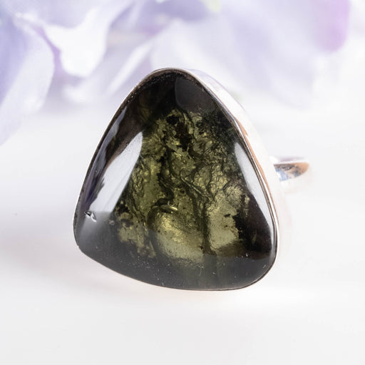 Moldavite Ring 20mm Size 8 - InnerVision Crystals