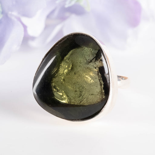 Moldavite Ring 20x19mm Size 8 - InnerVision Crystals