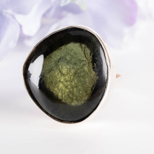Moldavite Ring 22x20mm Size 9 - InnerVision Crystals