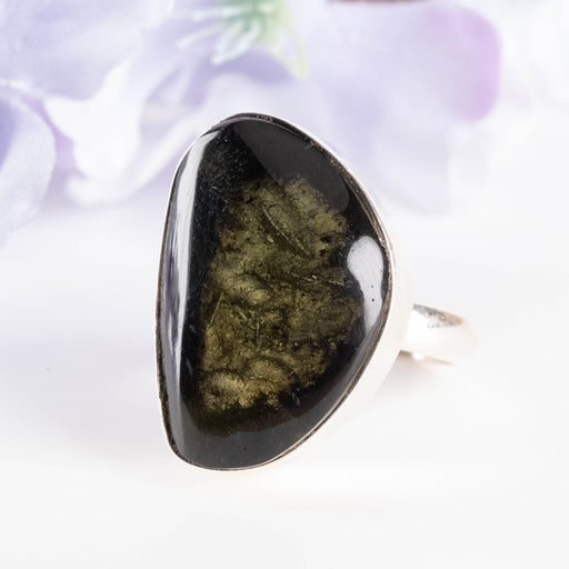 Moldavite Ring 23x16mm Size 6 - InnerVision Crystals