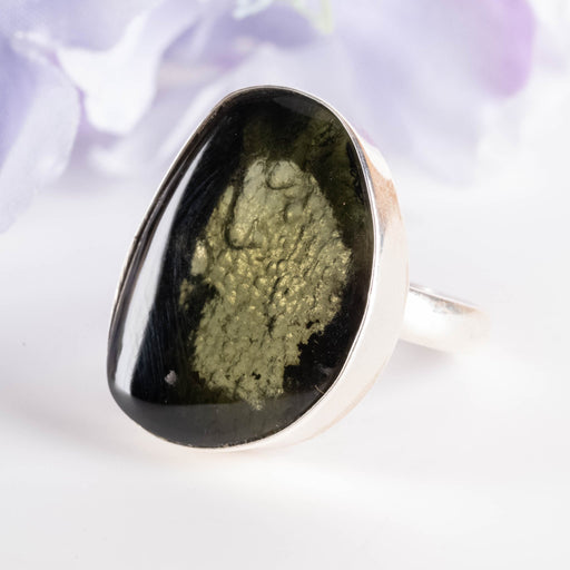 Moldavite Ring 23x17mm Size 8 - InnerVision Crystals