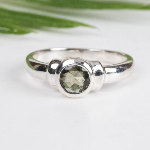 Moldavite Ring 5mm Size 6.5 - InnerVision Crystals
