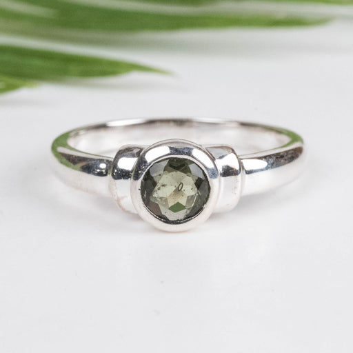 Moldavite Ring 5mm Size 7 - InnerVision Crystals