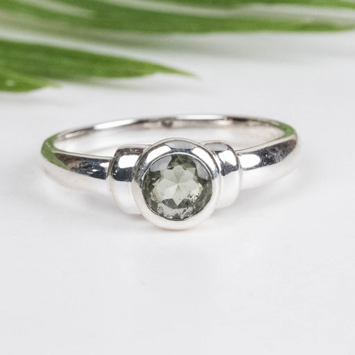 Moldavite Ring 5mm Size 8 - InnerVision Crystals