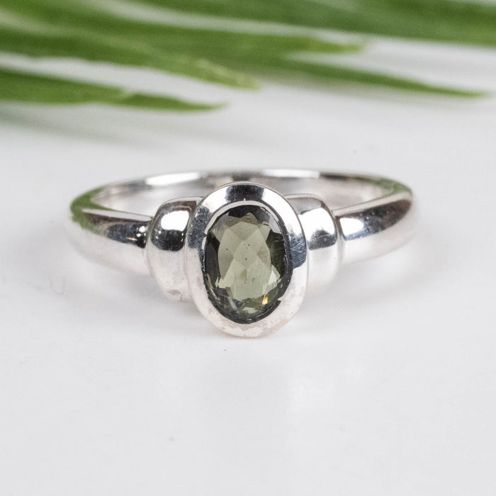 Moldavite Ring 5x3mm Size 5 - InnerVision Crystals
