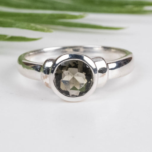 Moldavite Ring 6mm Size 7 - InnerVision Crystals