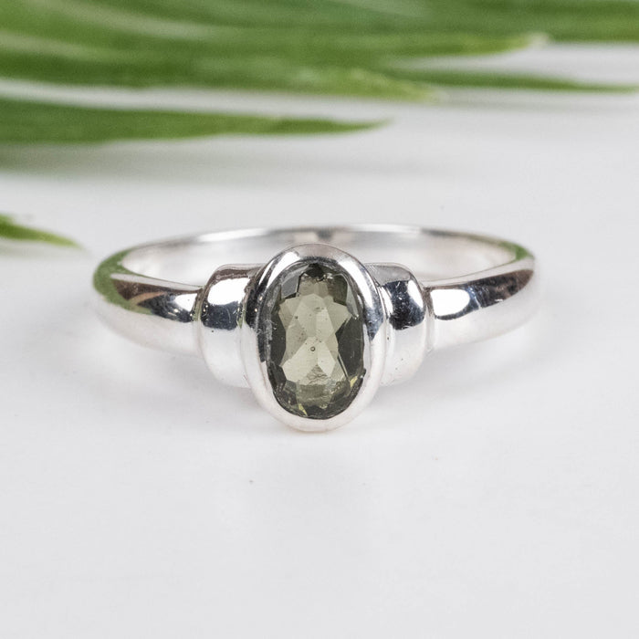 Moldavite Ring 6x4mm Size 7 - InnerVision Crystals