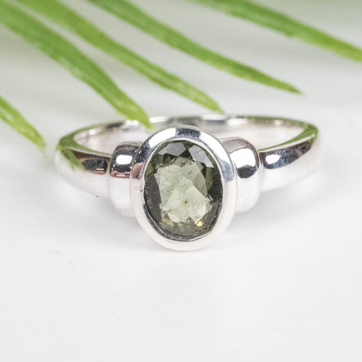 Moldavite Ring 7x5mm Size 5.5 - InnerVision Crystals
