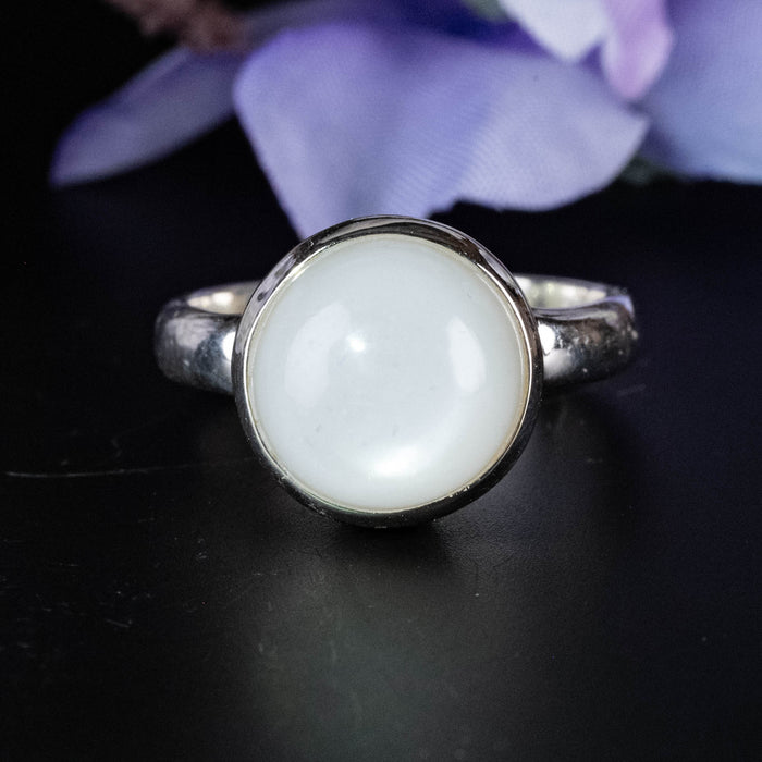 Moonstone Ring 10mm SIze 6 - InnerVision Crystals