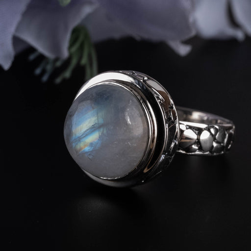 Moonstone Ring 12mm Size 8 - InnerVision Crystals