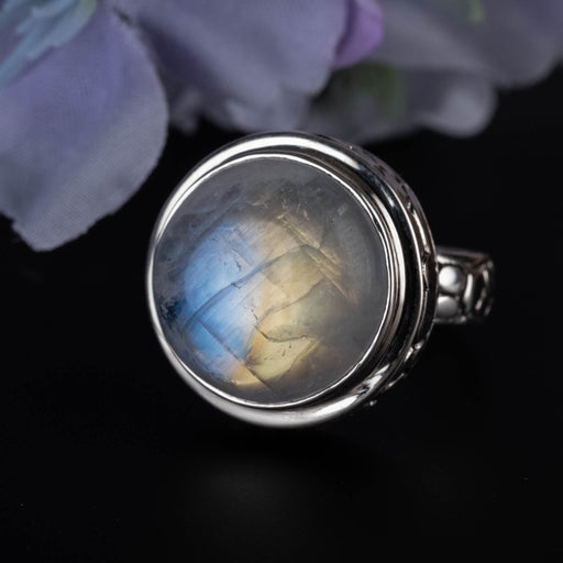 Moonstone Ring 15mm Size 6 - InnerVision Crystals