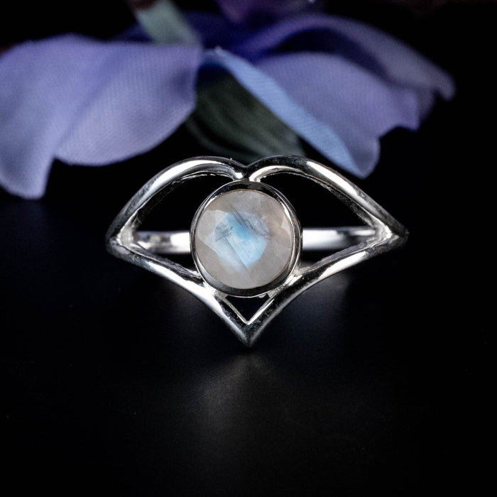 Moonstone Ring 6mm Size 7 - InnerVision Crystals