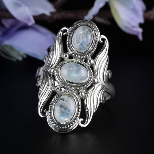 Moonstone Ring 7x5mm Size 10.5 - InnerVision Crystals
