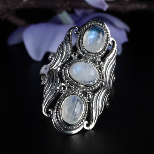 Moonstone Ring 7x5mm Size 8 - InnerVision Crystals