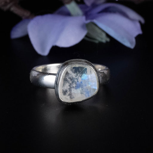 Moonstone Ring 9mm Size 8.5 - InnerVision Crystals