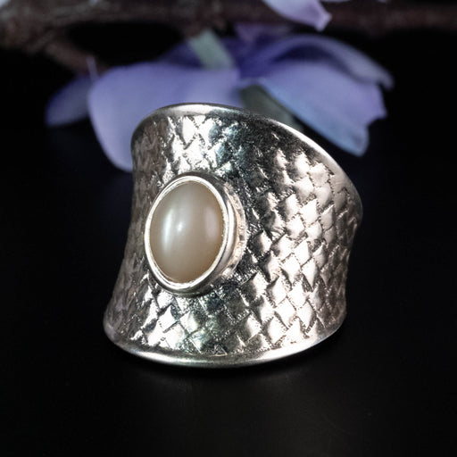 Moonstone Ring 9x7mm Size 8 - InnerVision Crystals
