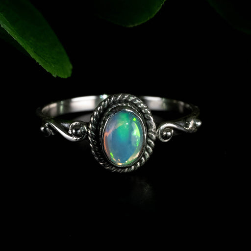 Opal Ring 6x4mm Size 6.5 - InnerVision Crystals