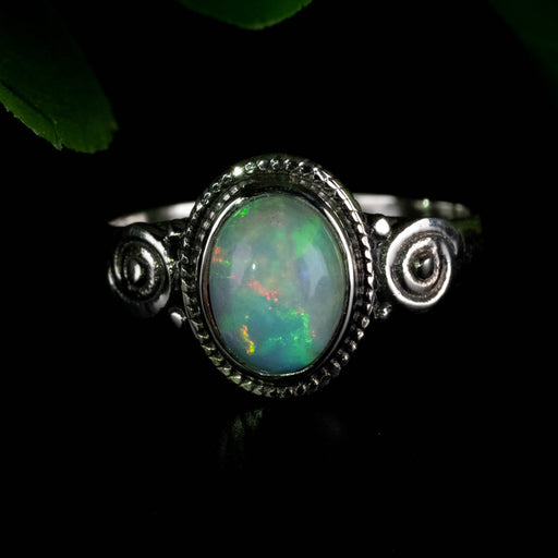 Opal Ring 8x6mm Size 6 - InnerVision Crystals