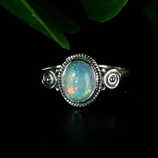 Opal Ring 8x6mm Size 6.5 - InnerVision Crystals