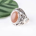 Peach Moonstone Ring 16x12mm Size 10 - InnerVision Crystals