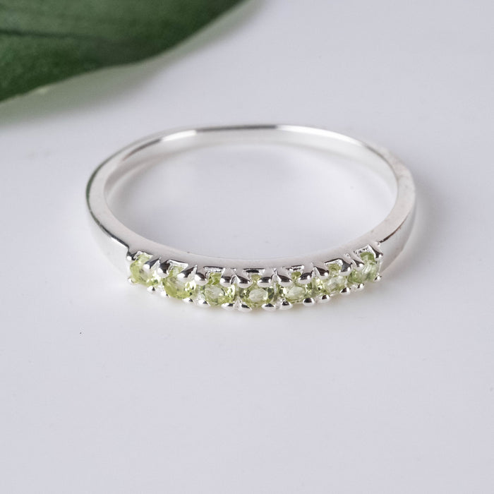 Peridot Ring 1.5mm Size 7 - InnerVision Crystals