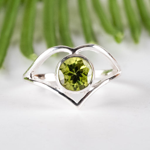 Peridot Ring 7mm Size 6.5 - InnerVision Crystals