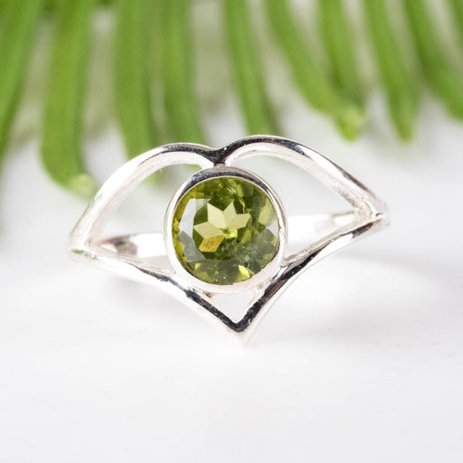 Peridot Ring 7mm Size 7.5 - InnerVision Crystals