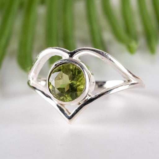 Peridot Ring 7mm Size 7.5 - InnerVision Crystals