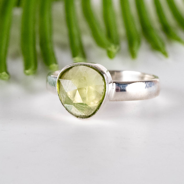 Peridot Ring 8mm Size 7 - InnerVision Crystals