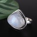 Rainbow Moonstone Ring 20x17mm Size 9 - InnerVision Crystals