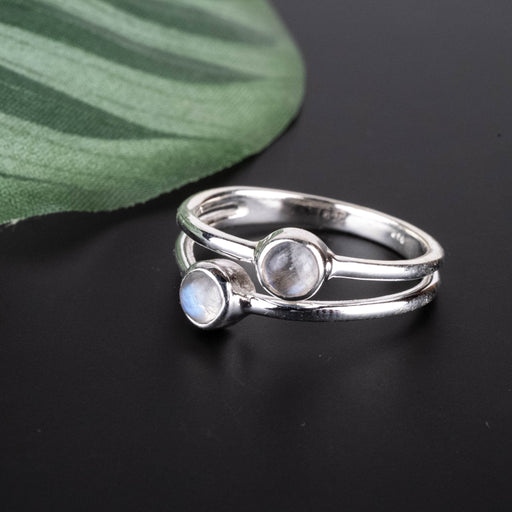 Rainbow Moonstone Ring 4mm | Choose Size - InnerVision Crystals