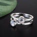Rainbow Moonstone Ring 4mm Size 4 - InnerVision Crystals